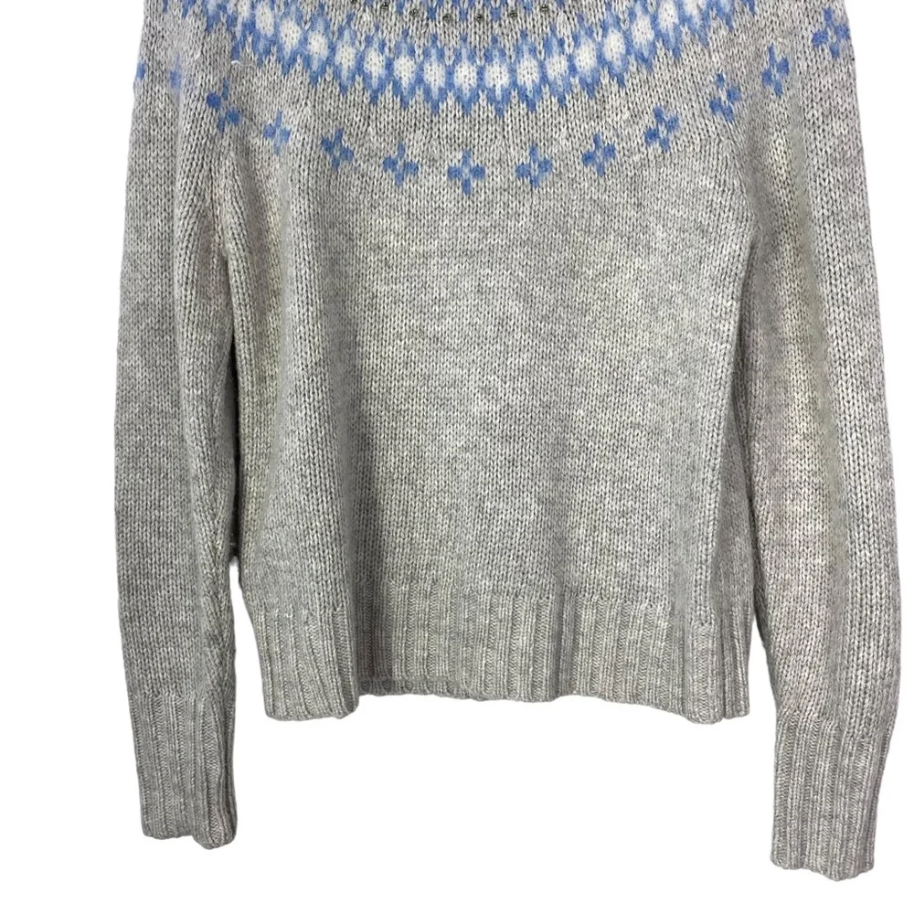 J. Crew Fair Isle Sweater Alpaca Merino Lambs Wool Crewneck Womens Sz XS Cream - Picture 13 of 13